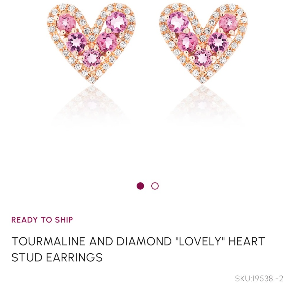 Nicole Rose Pink and Gold Heart Earrings - Picture 3 of 3